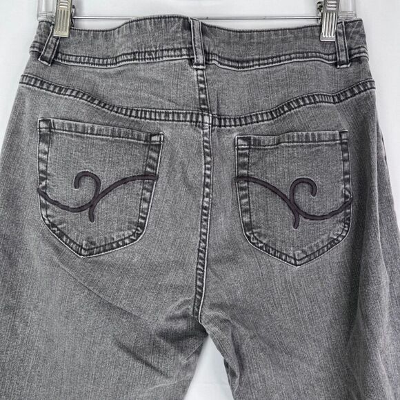 Chico's Additions Light Gray Denim Jeans Straight Leg 0.5 Short S/6 - Picture 4 of 9